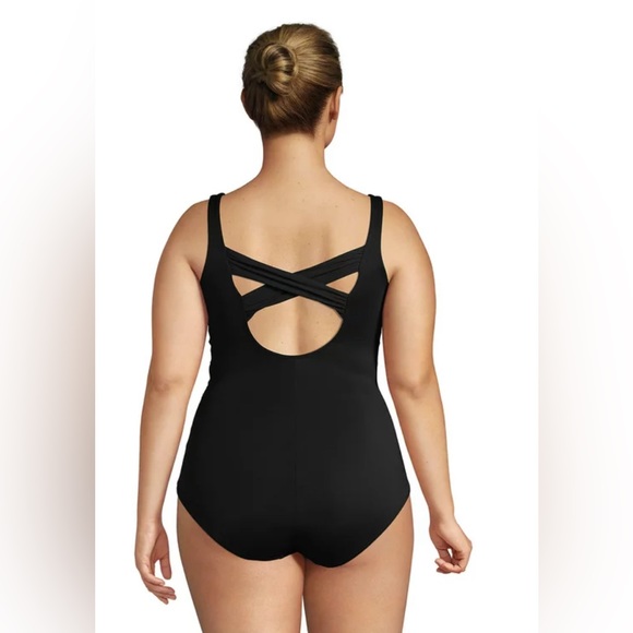 Lands' End Other - Lands' End black 20W SlenderSuit Carmela Tummy Control underwire swimsuit, EUC